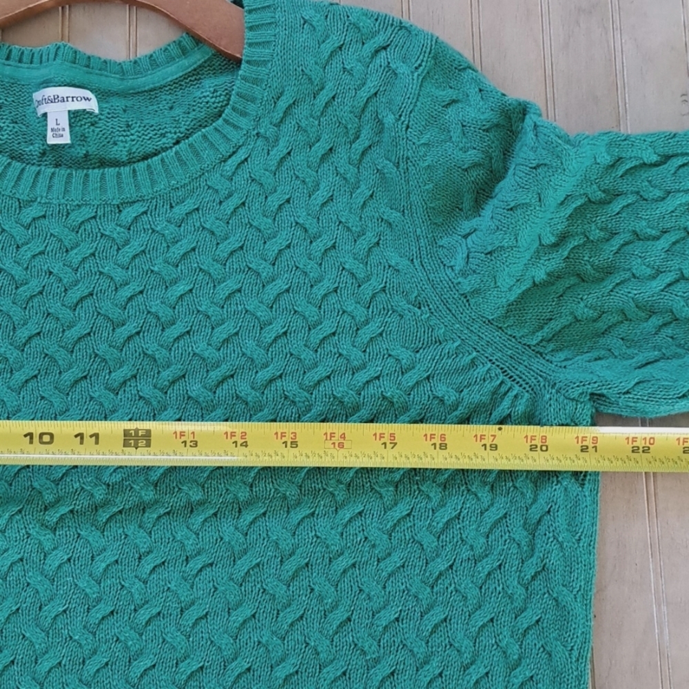 Croft & Barrow Classic Women’s Green Cable Knit Cotton Spring Sweater - Picture 7 of 8